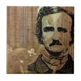 Poe Collage Kakelplatta