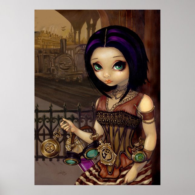 Poe - gotisk steampunk segrorian - Art Skriv ut Poster (Framsidan)