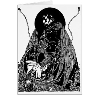 Poe-karaktärsteckning 11 hälsningskort