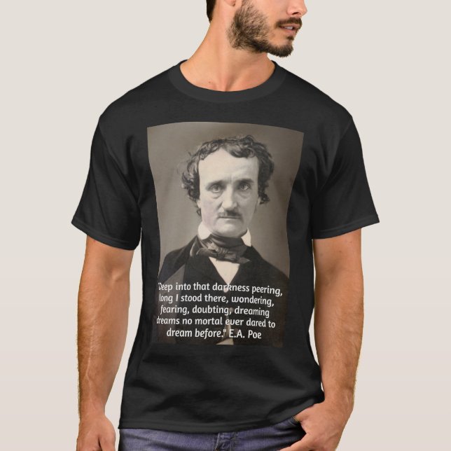 Poe Quote på Mörker och drömmar T Shirt (Framsida)