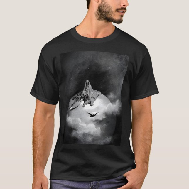 Poe Raven Illustration av Gustave Dore T Shirt (Framsida)