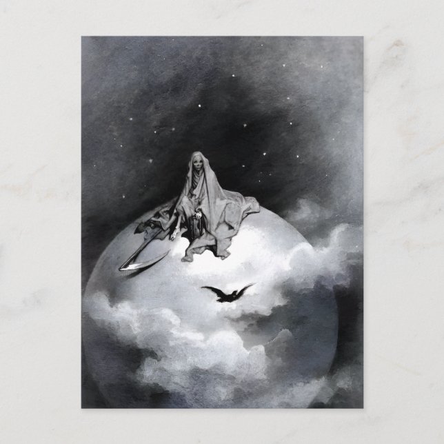 Poe Raven Illustration av Gustave Dore Vykort (Framsida)