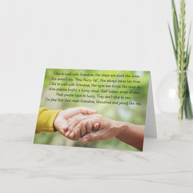 Poem Grandmother Grandma Grandchild Inspirational  Kort (Framsida)