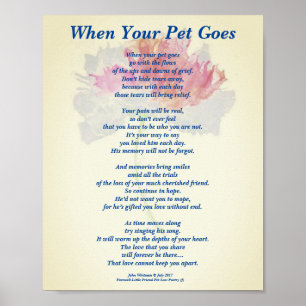 Poem: Male Pet Loss Sympathy FLST Poster Matte