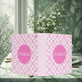 Poem Organizer Romantic Typography Pink Plaid Cute