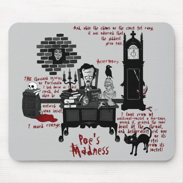 "Poes galenheta" (version 2) Mousepad Musmatta (Framsidan)
