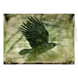 Poes Grunge Raven Hälsningskort
