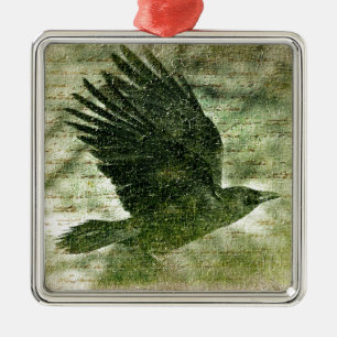 Poes Grunge Raven Julgransprydnad Metall