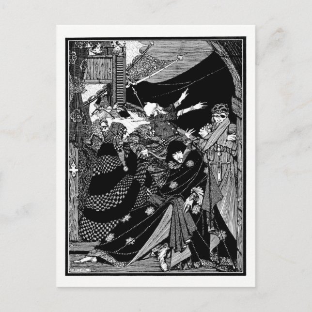 Poes tal om mysterium och fantasi vykort (Framsida)