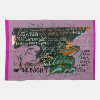 Poesi för kärlek för Teahandduk citerar lila Kökshandduk