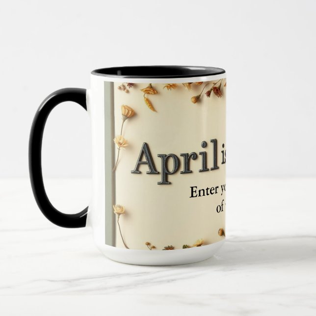 Poesi i blommande blomsterlitteratur kaffe mugg (Vänster)