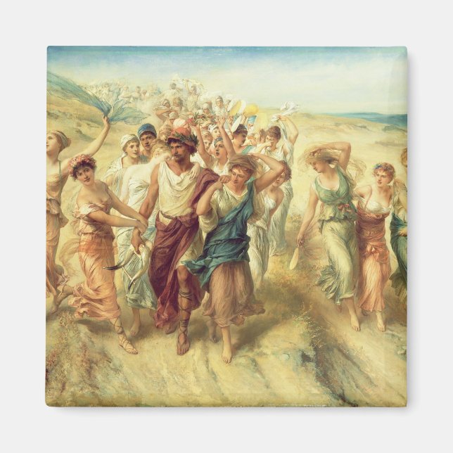 Poet Anacreon (570-485 BC) med sina Muses, 189 Magnet (Framsidan)