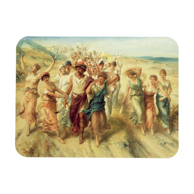 Poet Anacreon (570-485 BC) med sina Muses, 189 Magnet (Horisontell)