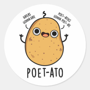 Poet-ato Funny Veggie Potato Pun Runt Klistermärke