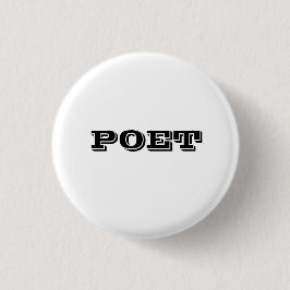 Poet badge svart på vitt knapp