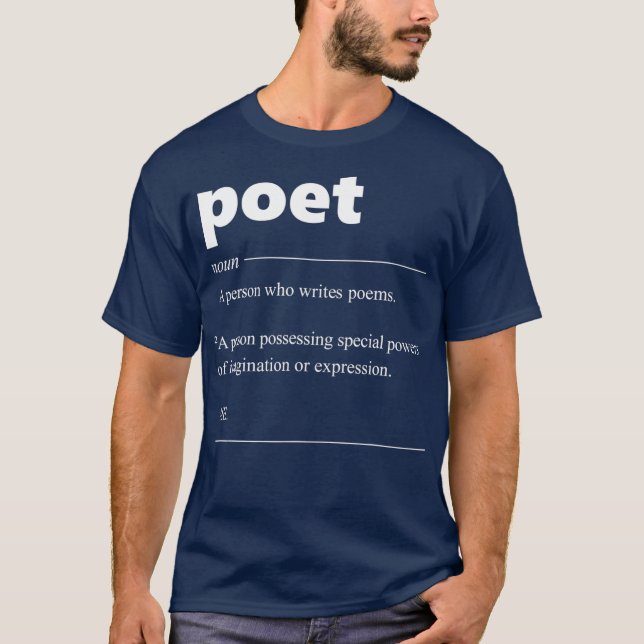 Poet Definition Funny Gift for Poet Drama Poetry T Shirt (Framsida)