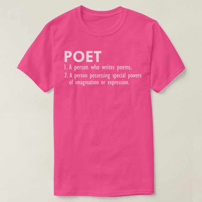 Poet Definition w T Shirt (Design framsida)