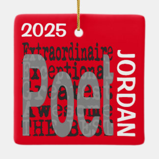 Poet Extraordinaire-ANPASSNINGSBAR Julgransprydnad Keramik