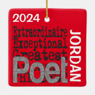 Poet Extraordinaire-ANPASSNINGSBAR Julgransprydnad Keramik
