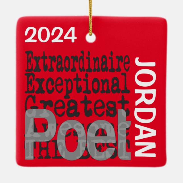 Poet Extraordinaire-ANPASSNINGSBAR Julgransprydnad Keramik (Baksida)
