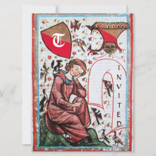 POET I FÅGELTRÄDGÅRDEN MONOGRAM INBJUDNINGAR