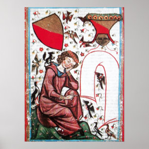 POET I GARDEN OF FÅGDS Medieval Miniature Poster