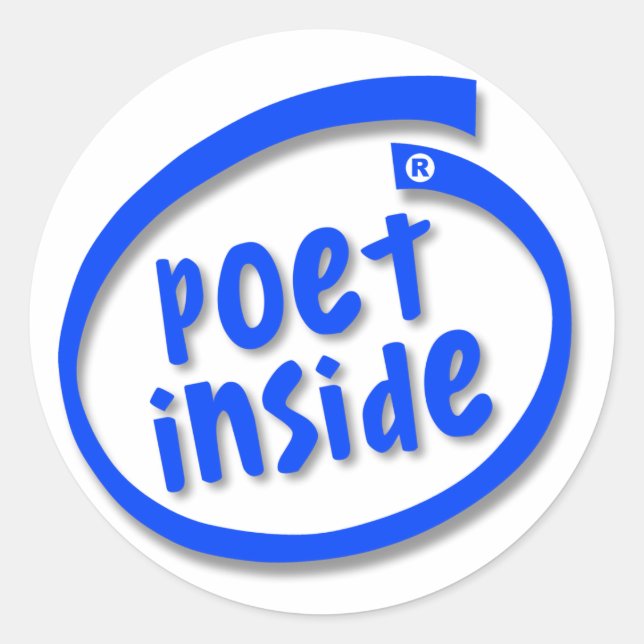 Poet Inside Runt Klistermärke (Framsida)