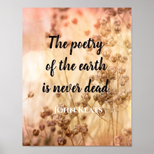 poet Keats poetry of the Earth Poster (Framsidan)