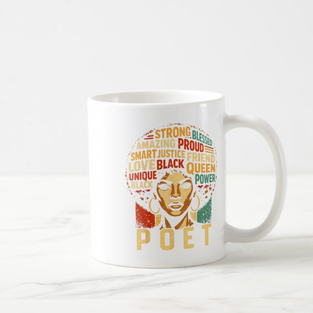 Poet Svarta historiemånaden Kraftfull Svart Stolth Kaffemugg (Höger)