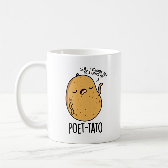 Poet-tato Funny Potato Pun Kaffemugg (Vänster)