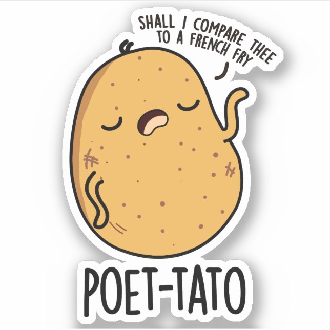 Poet-tato Funny Potato Pun Klistermärken (Framsida)