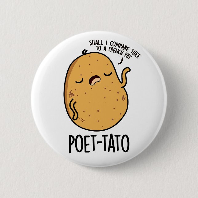 Poet-tato Funny Potato Pun Knapp (Framsida)