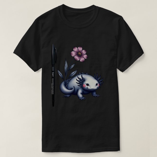 Poetcore Axolotl Journal Illustration - Inget regn T Shirt (Design framsida)