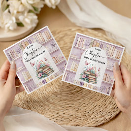 Poetcore New Chapter Girl Pink Book Baby Shower Pappersservett