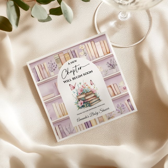 Poetcore New Chapter Pink Girl Book Baby Shower Pappersservett (Skapare uppladdad)