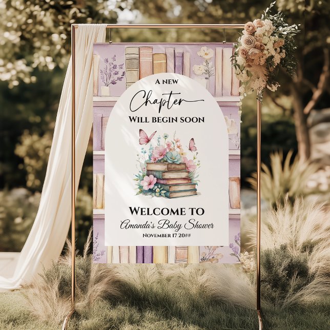 Poetcore New Chapter Pink Girl Book Baby Shower Poster (Skapare uppladdad)