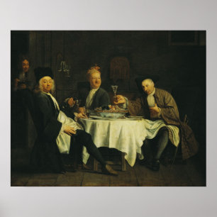 Poeten Alexis Piron på bord Poster
