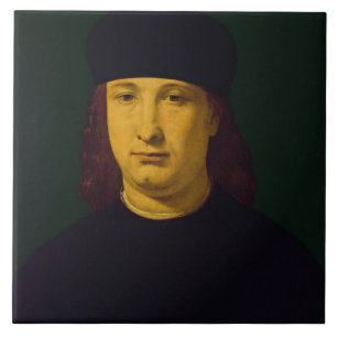 Poeten Casio, c.1495-1500 (olja på panel) Kakelplatta