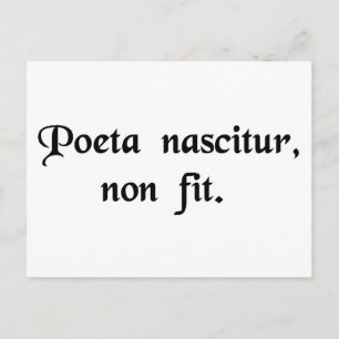 Poeten föds, inte skapas. vykort