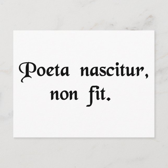 Poeten föds, inte skapas. vykort (Framsida)