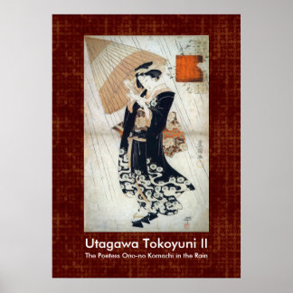 Poetess i den regniga japanska konsten poster