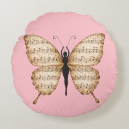 Poetic Butterfly Form Cushion Rund Kudde