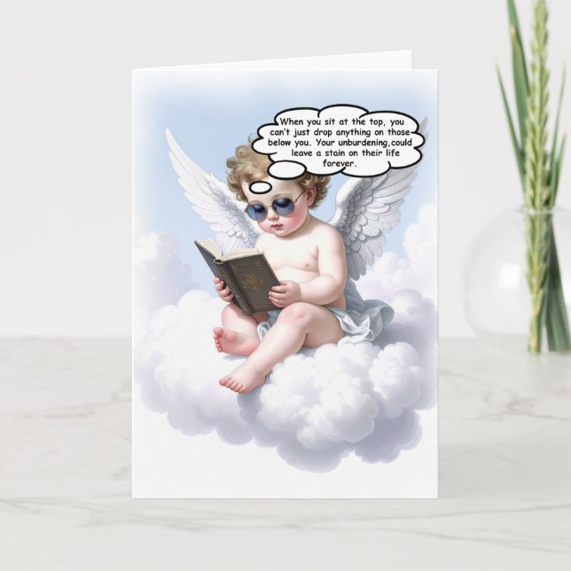 Poetic Cherub Wisdom Greeting Card Tack Kort (Framsida)