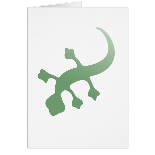 Poetica Gecko i Grönt Hälsningskort (Framsidan)