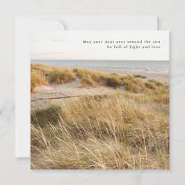 Poetisk och mjuk strandnatur estetik, hälsning kort