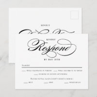 Poetisk skriptredigerbar färgbröllop RSVP-kort