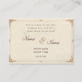 Poetisk Vintage Bröllopsinbjudan Kort