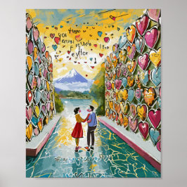 Poetiskt spel: Magnetisk poetrivägg i Kärlek Poster