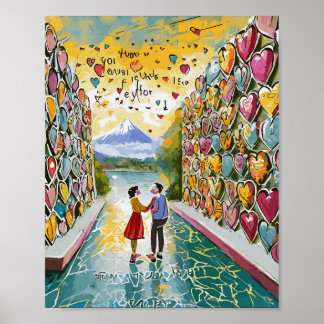 Poetiskt spel: Magnetisk poetrivägg i Kärlek Poster