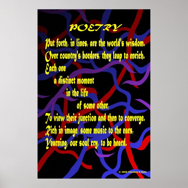 Poetry (akrostisk dikt) poster (Framsidan)